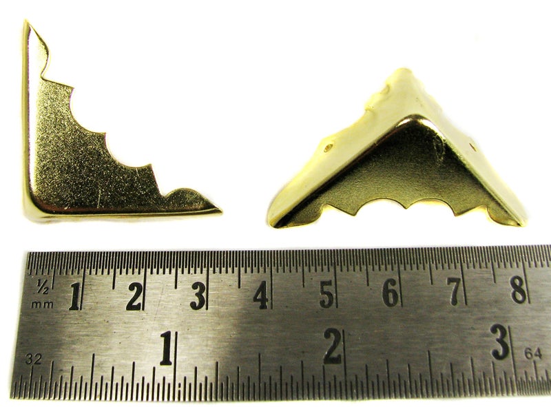 C. B. Gitty 8pcs. Decorative Brass-Plated Box Corners with Mounting Screws - Image 2